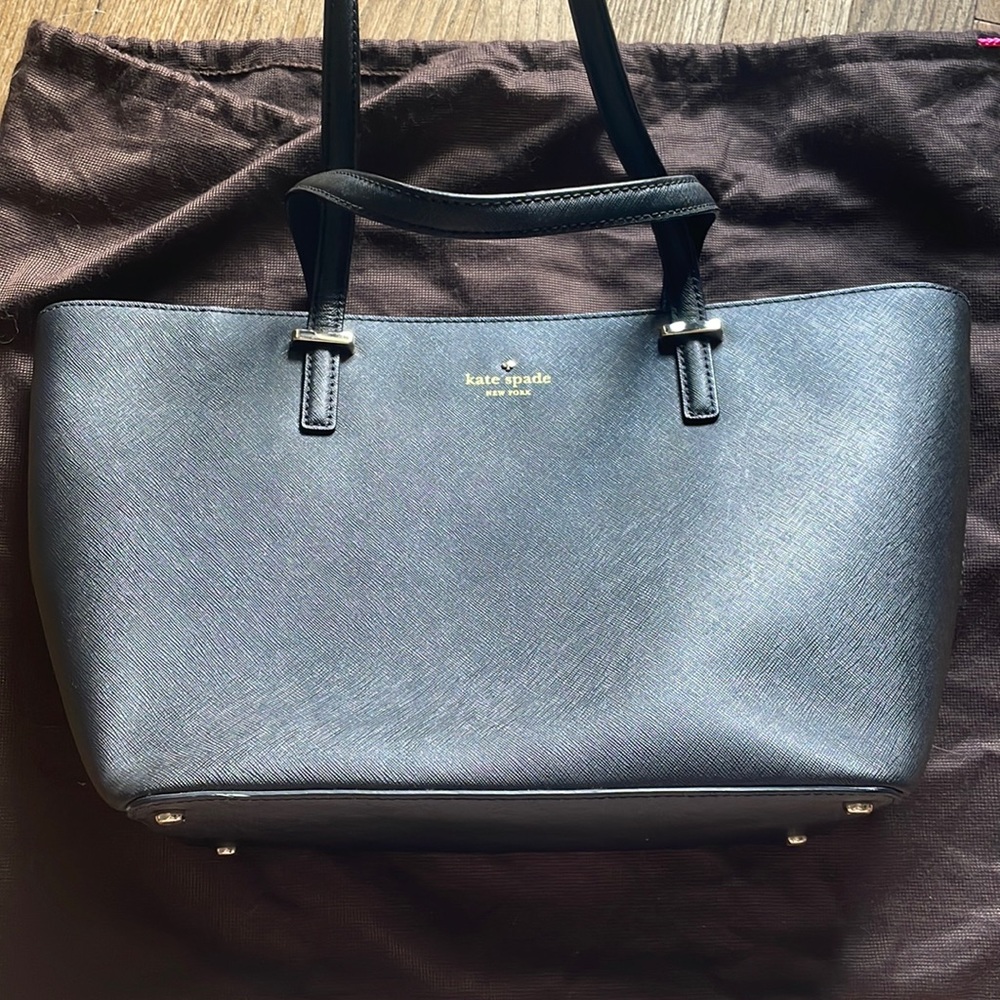 Kate Spade black leather tote